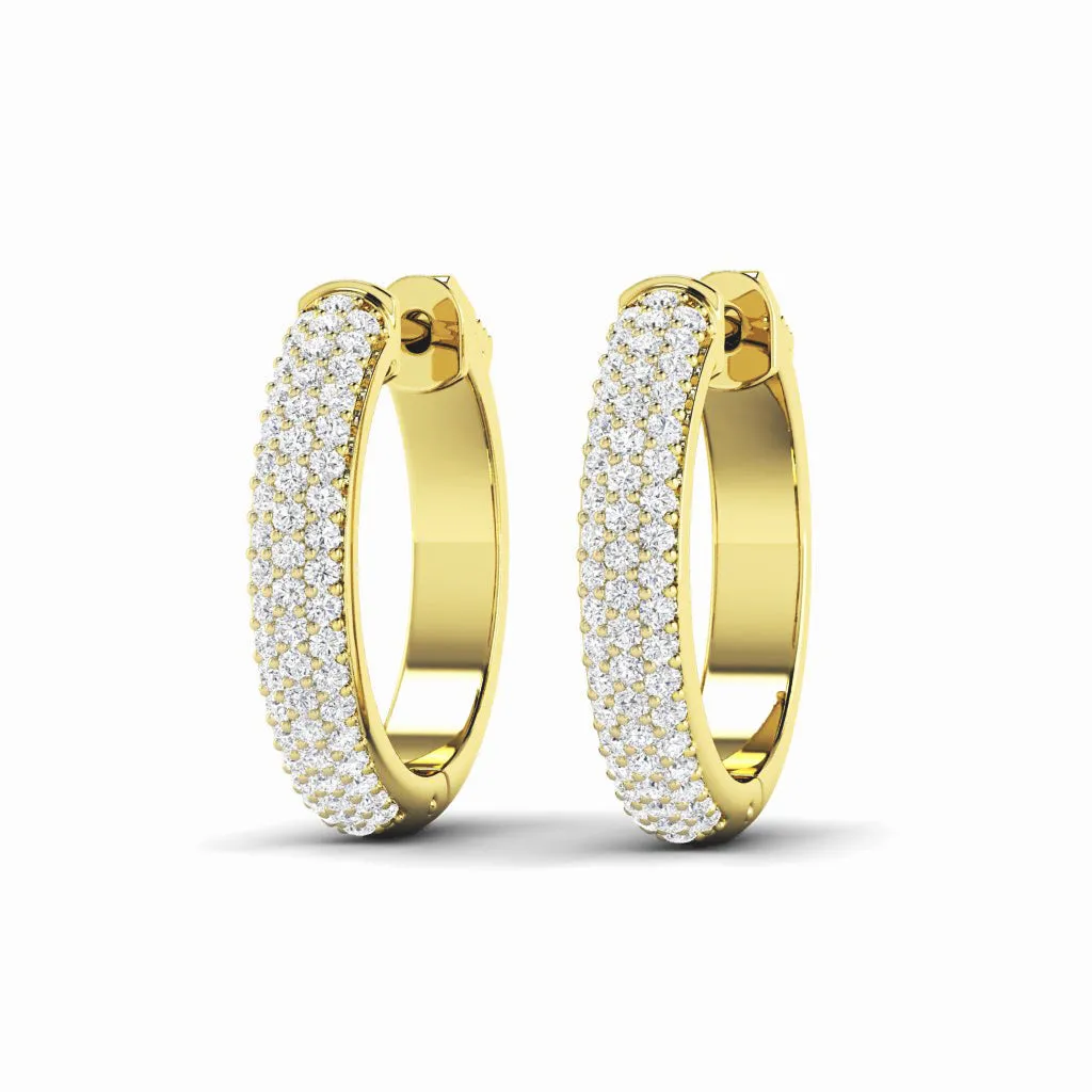 0.90 CT Round Cut Diamonds - Hoop Earrings