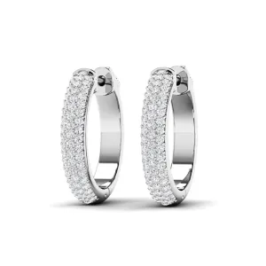 0.90 CT Round Cut Diamonds - Hoop Earrings