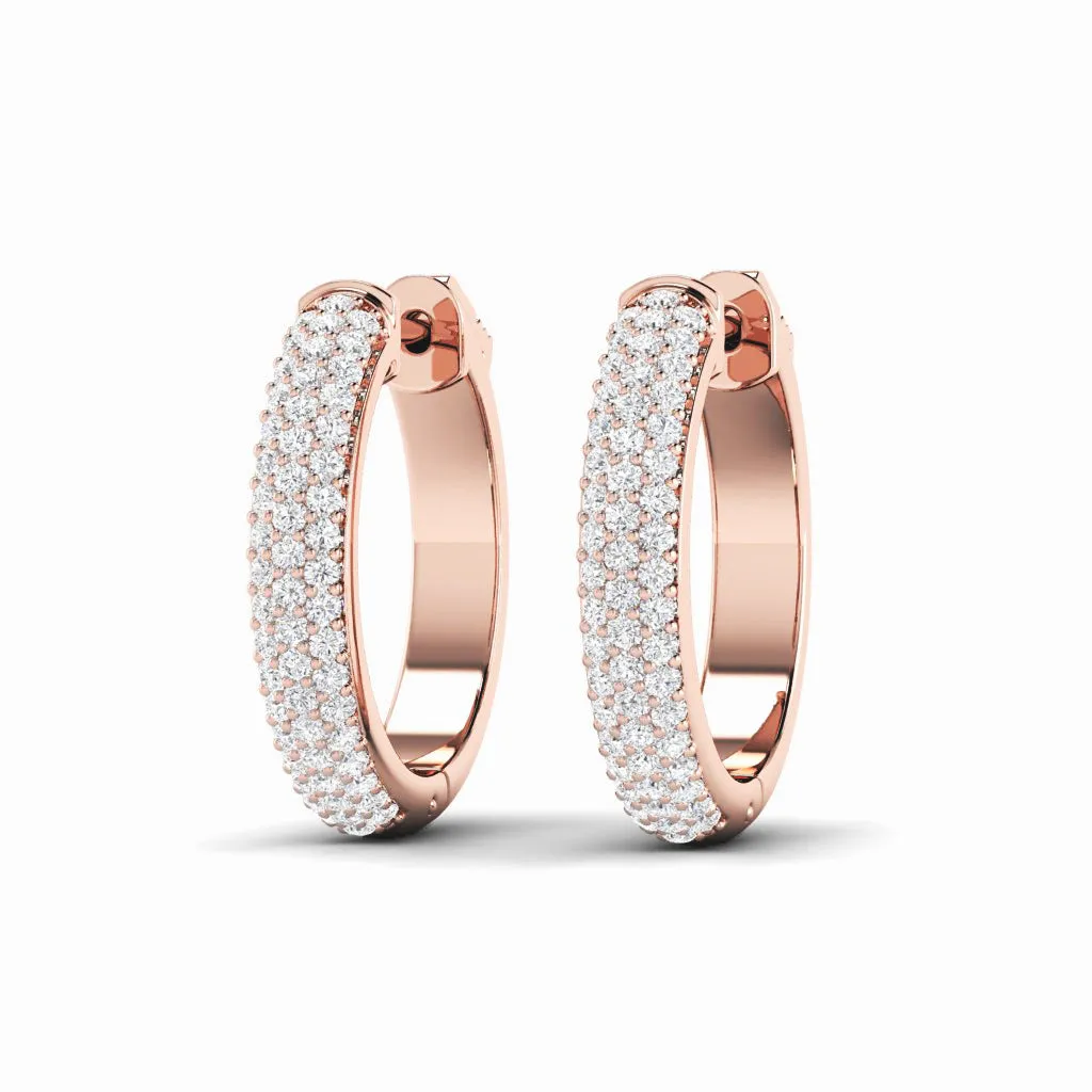 0.90 CT Round Cut Diamonds - Hoop Earrings