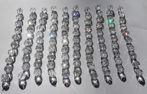 12 Strands Clear 12mm Chandelier Ball Drops Glass Crystals 2m Garland Beads Droplets colourless