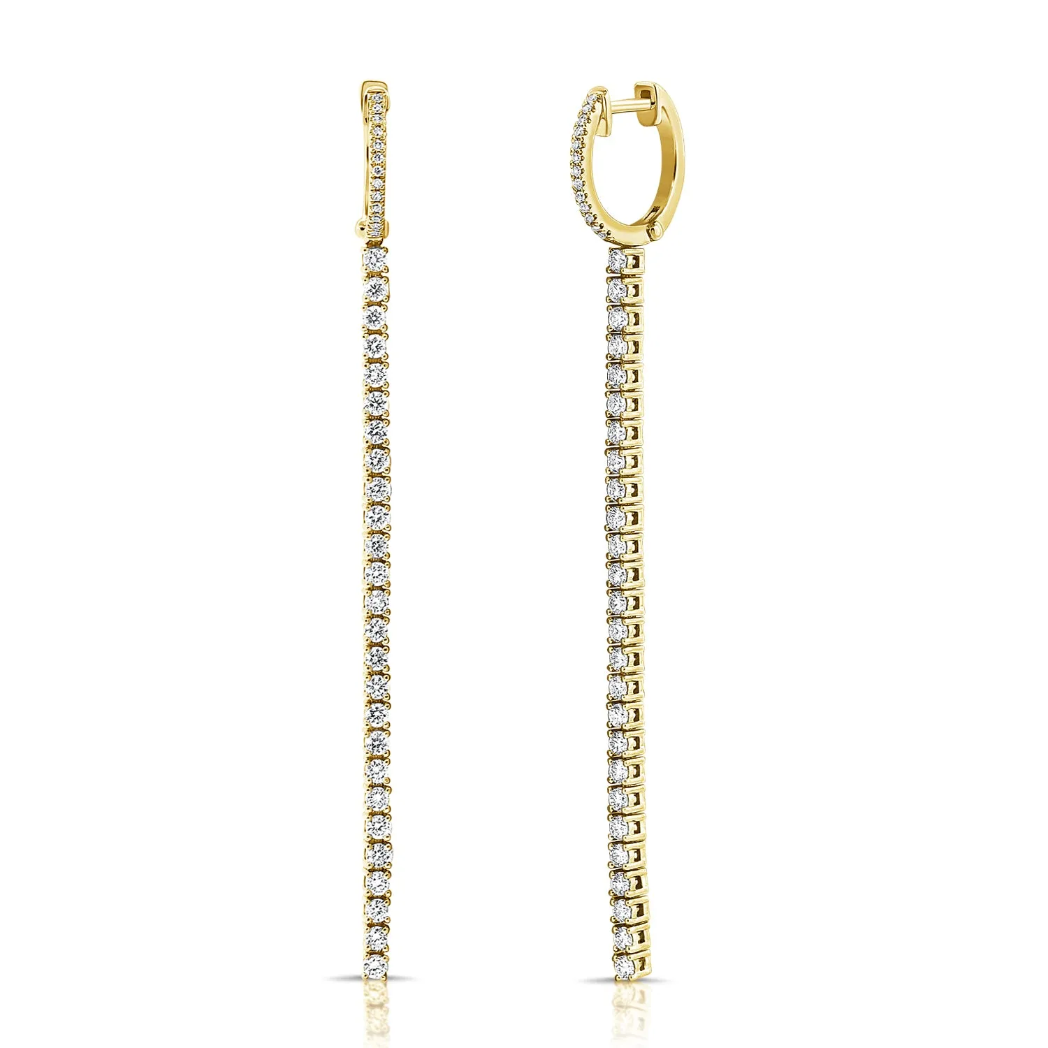 14K Gold & Diamond Drop Earrings - 1.18ct