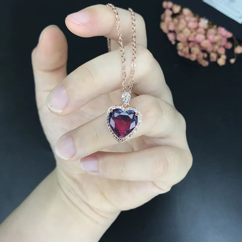 14K Rose Gold Rubellite Gemstone Pendant