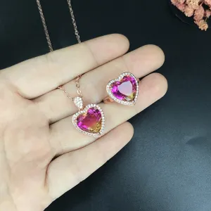 14K Rose Gold Rubellite Gemstone Pendant