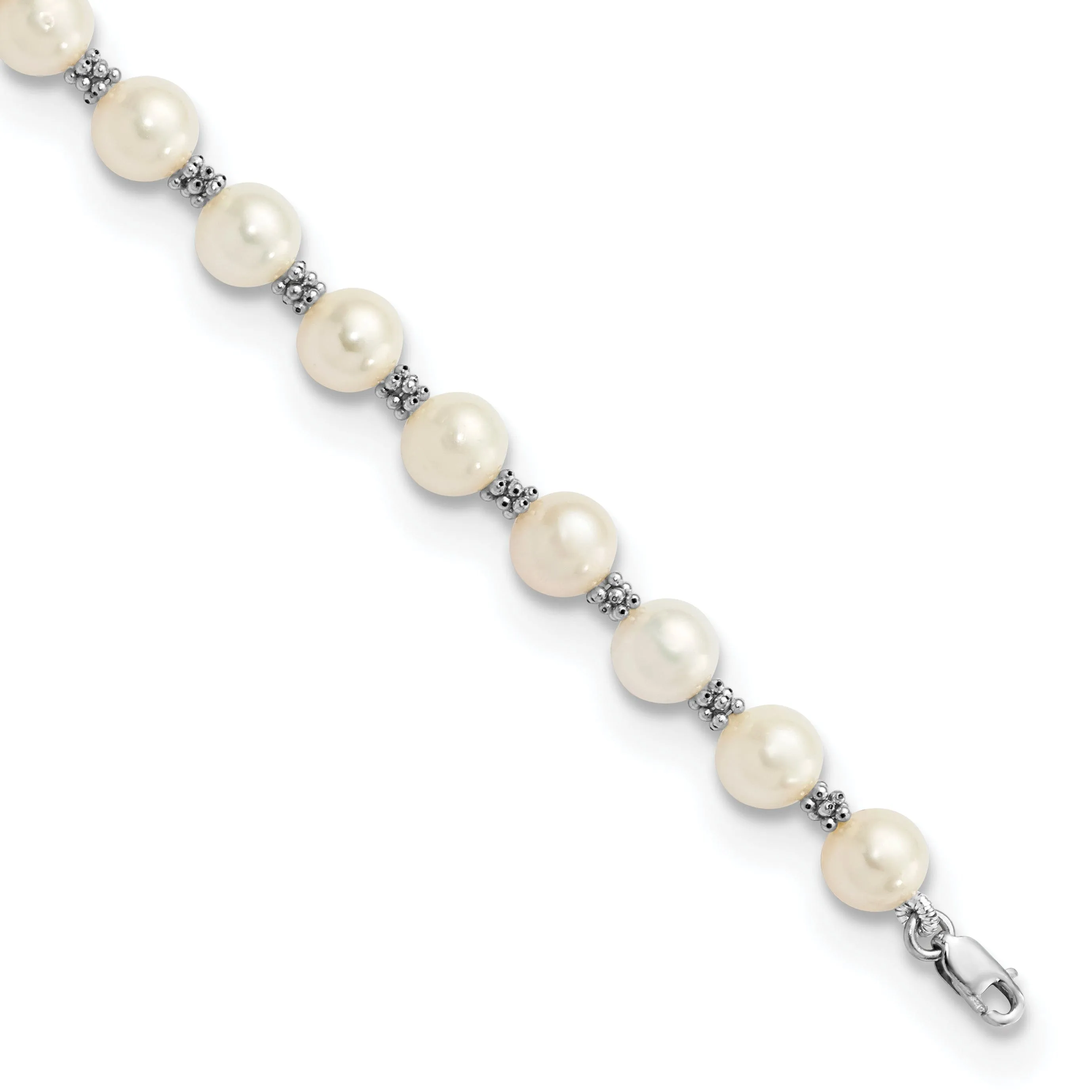 14k White Gold White Pearl Bracelet