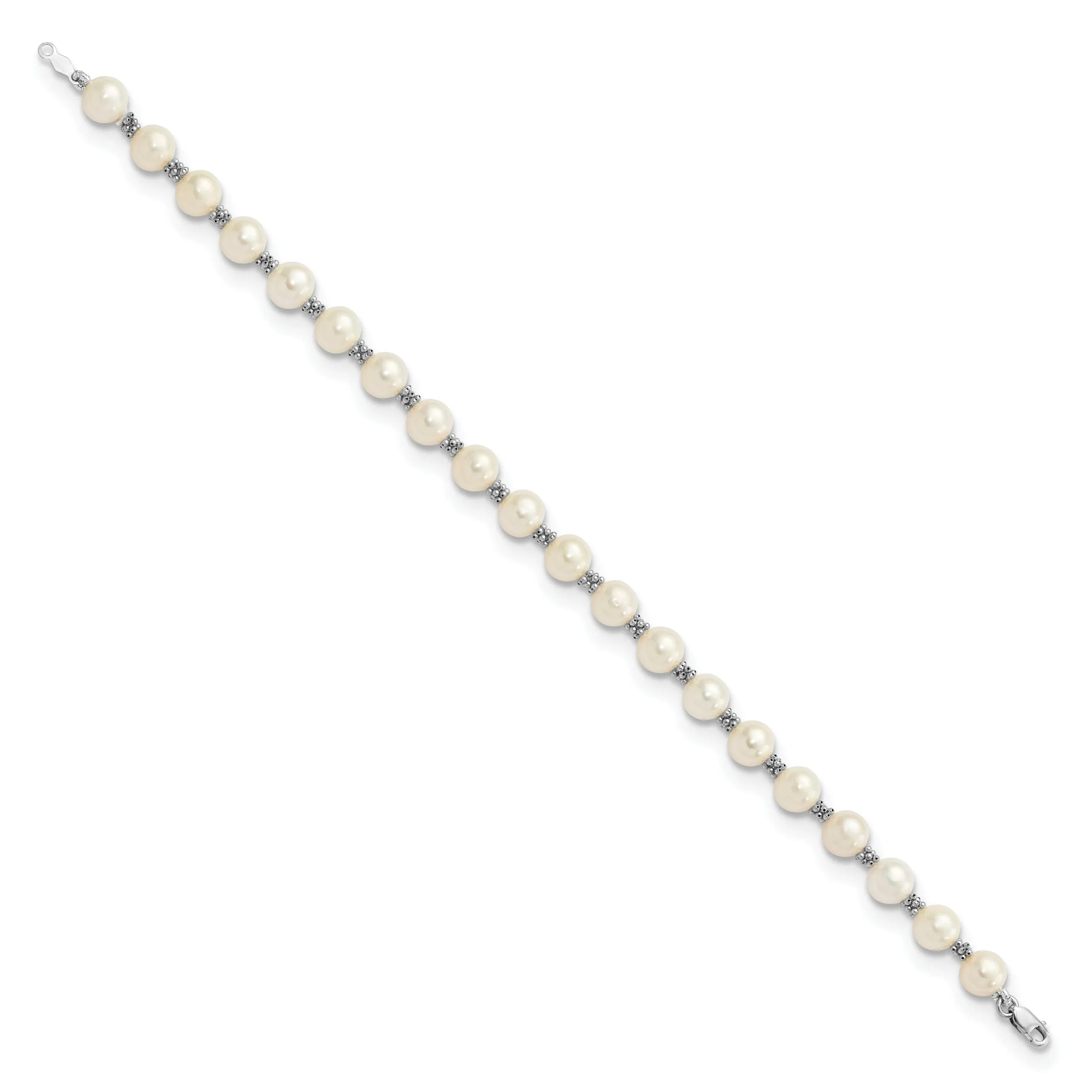 14k White Gold White Pearl Bracelet