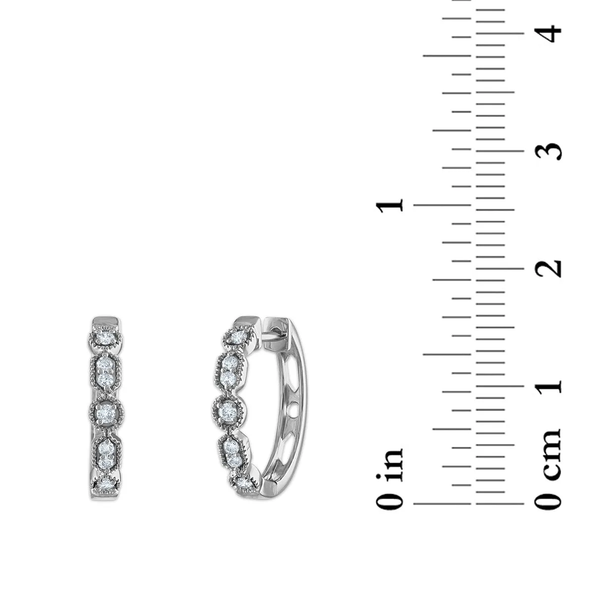 1/6 CTW Diamond Hoop Earrings in 10KT White Gold