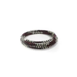 4mm Navajo Pearl Memory Wire Bracelet- Purple