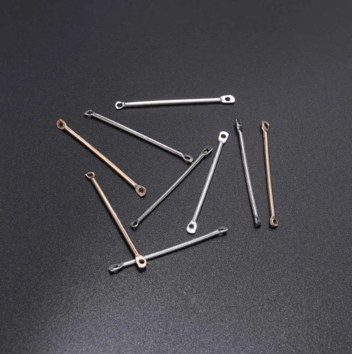 50 Earring connector - Dangle Earring Accessories - Earring Charms - Earring pendant - Bar Shape Jewelry Making Craft Supplies - Gold Silver