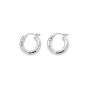 Acotis Silver Hoop Earrings Plain G5963