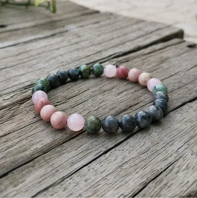 African Turquoise & Rose Quartz Bracelet