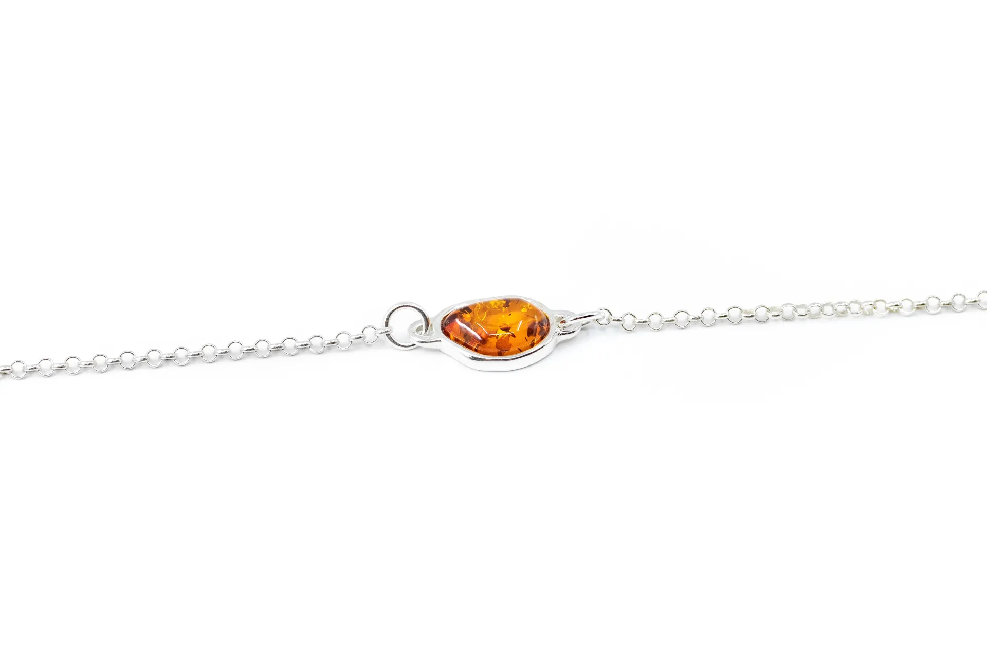 Amber ELEMENT Link Chain Bracelet - Baltic Amber & Sterling Silver Jewelry