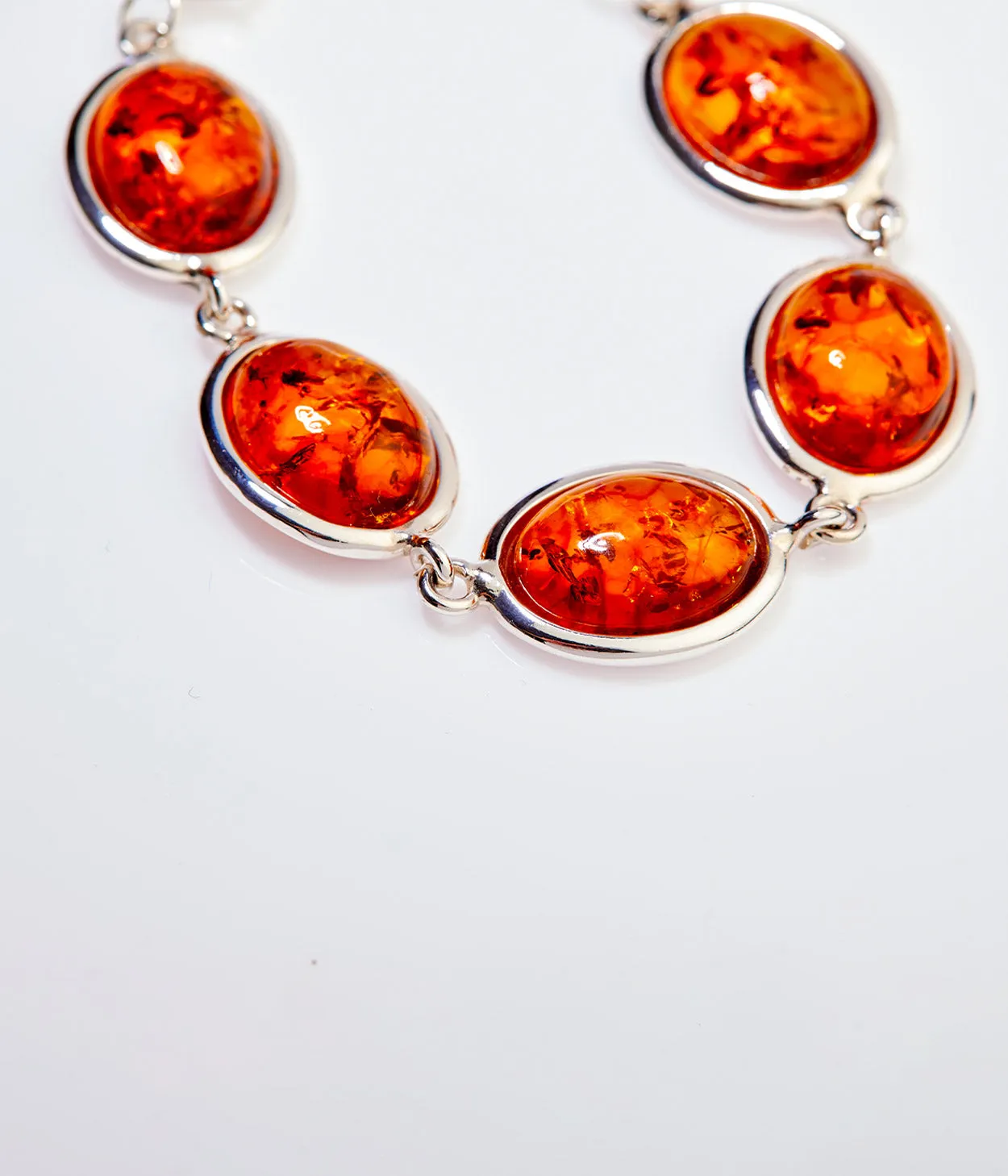 Amber Serenity Bracelet - Elegant Baltic Amber & Sterling Silver Jewelry - Horizon Collection