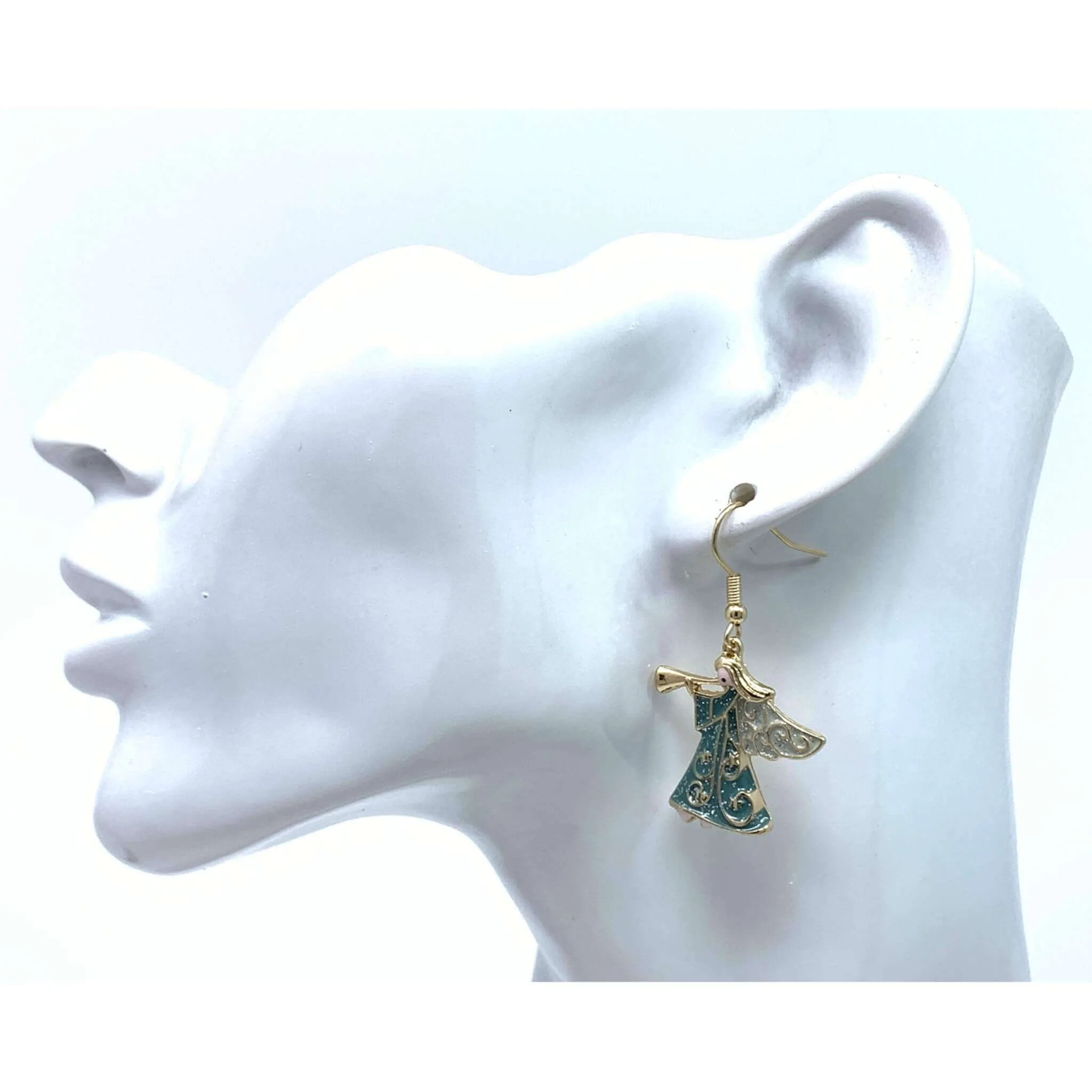 Angel Dangle Christmas Earrings