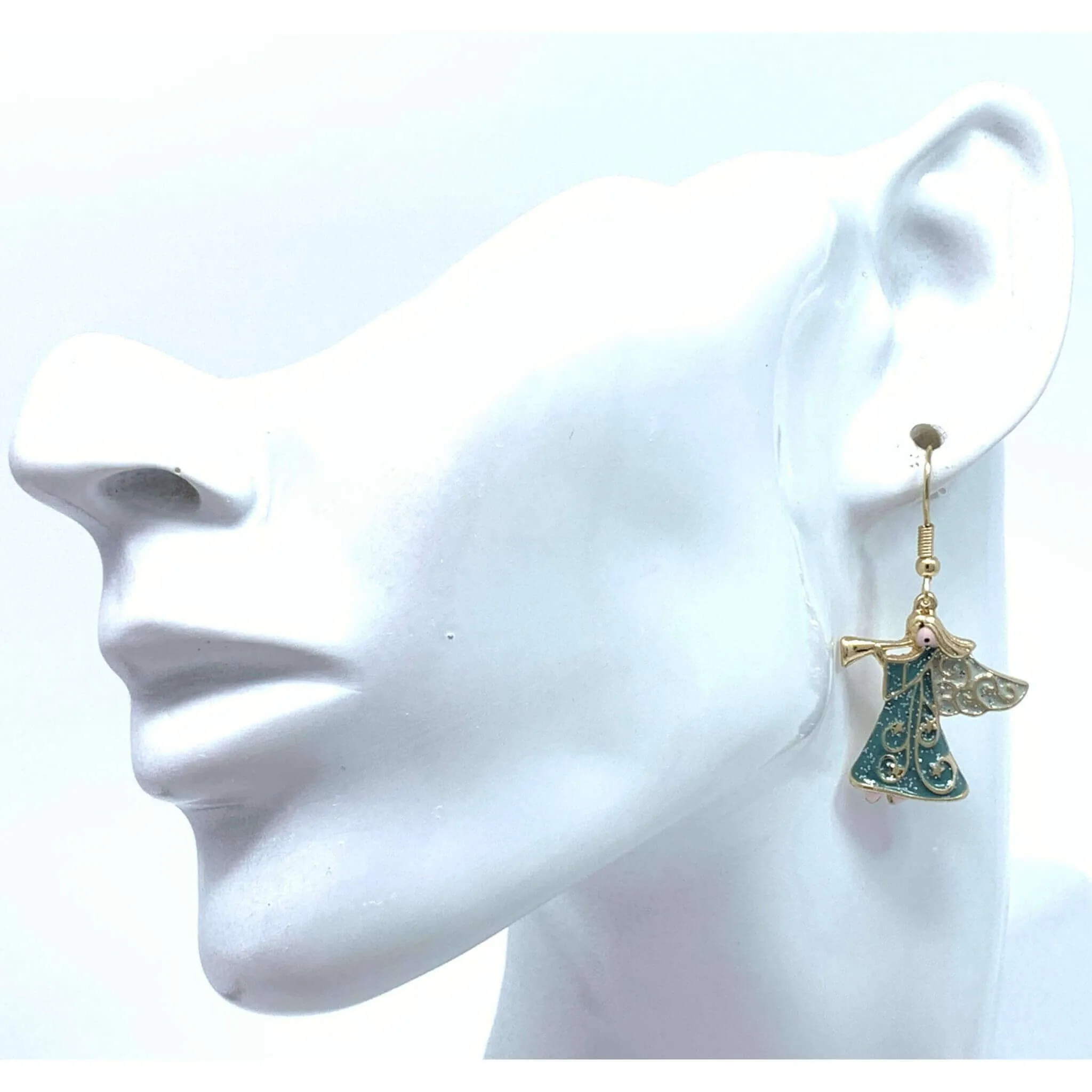 Angel Dangle Christmas Earrings