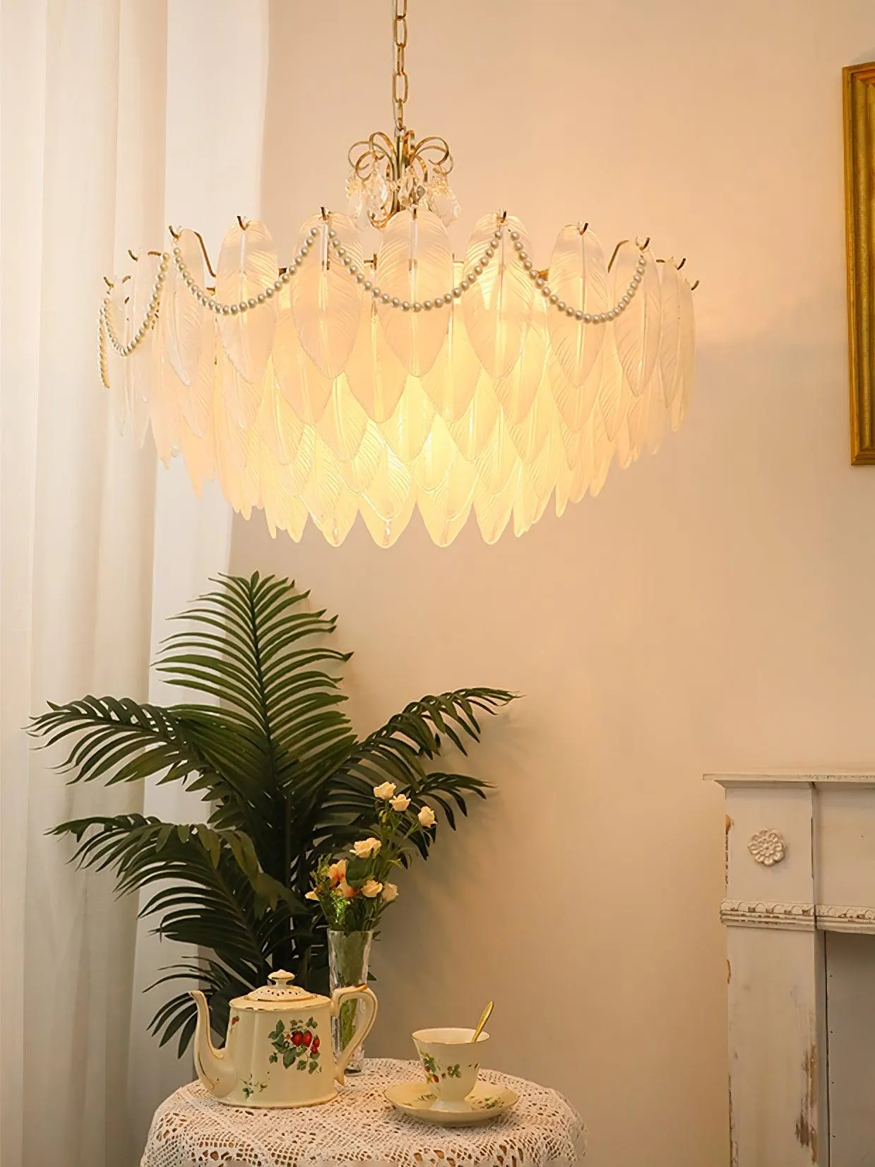 Angel Glass Feather Chandelier