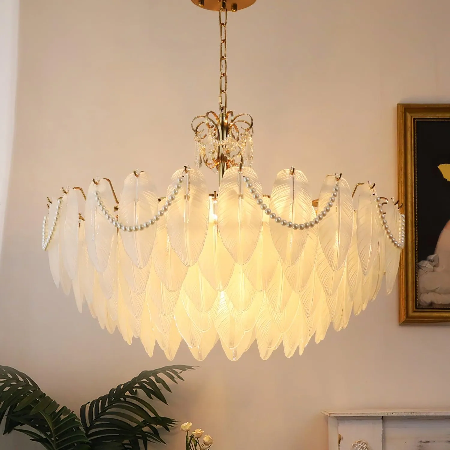 Angel Glass Feather Chandelier