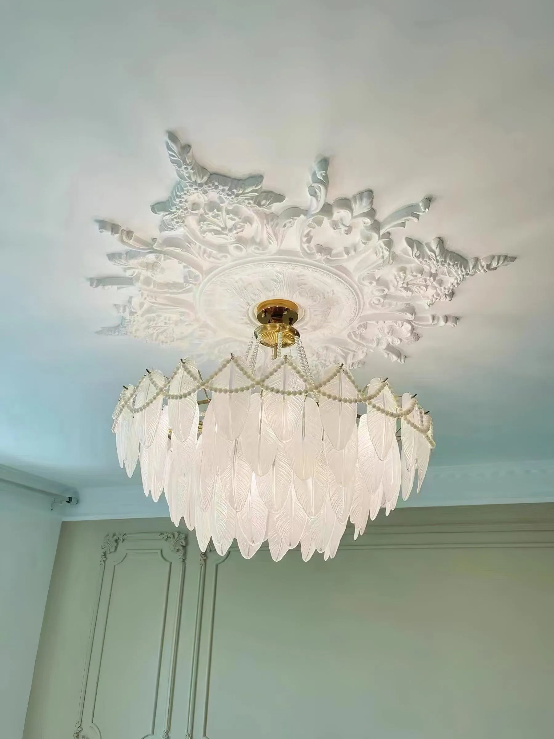 Angel Glass Feather Chandelier