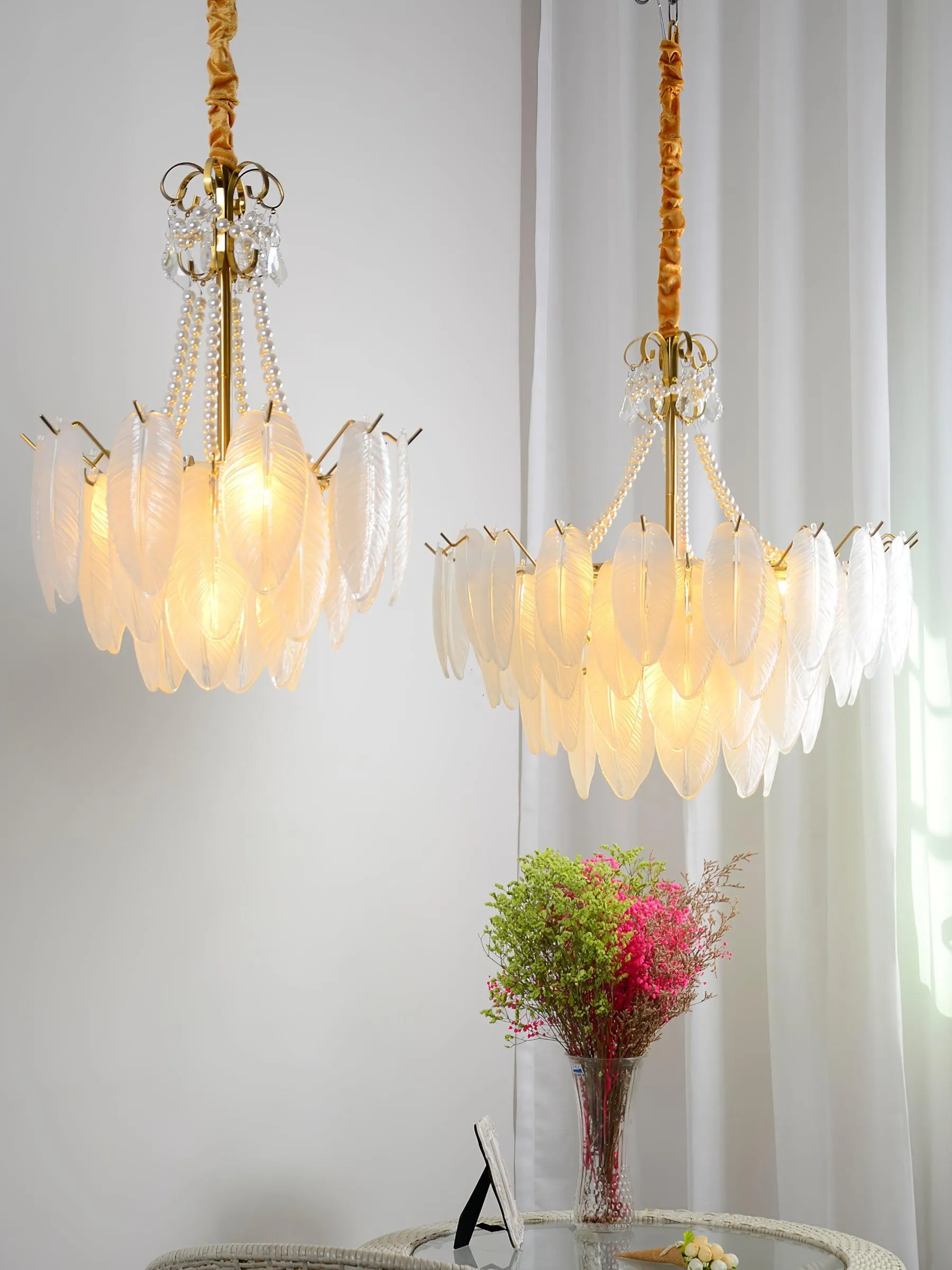 Angel Glass Feather Chandelier