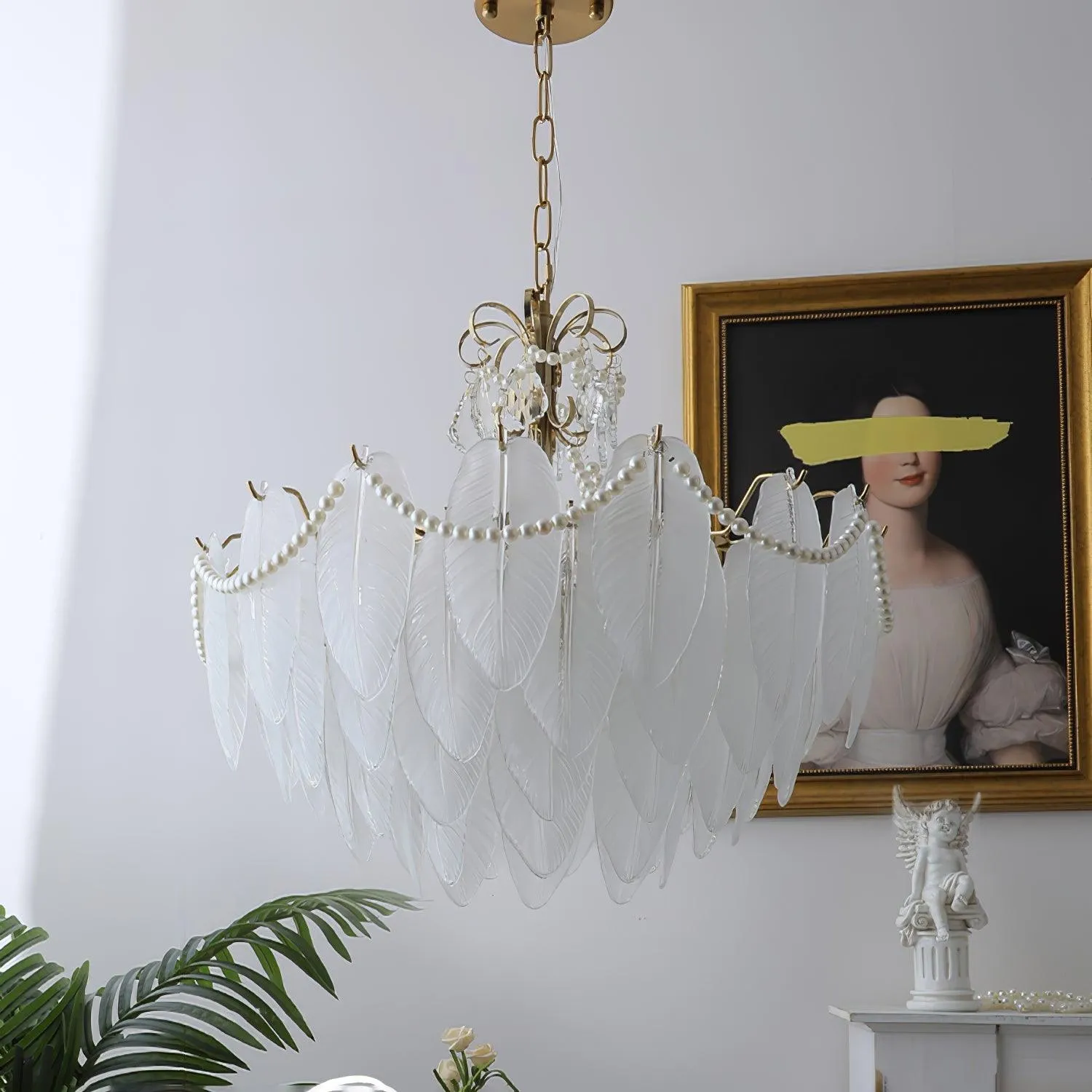 Angel Glass Feather Chandelier