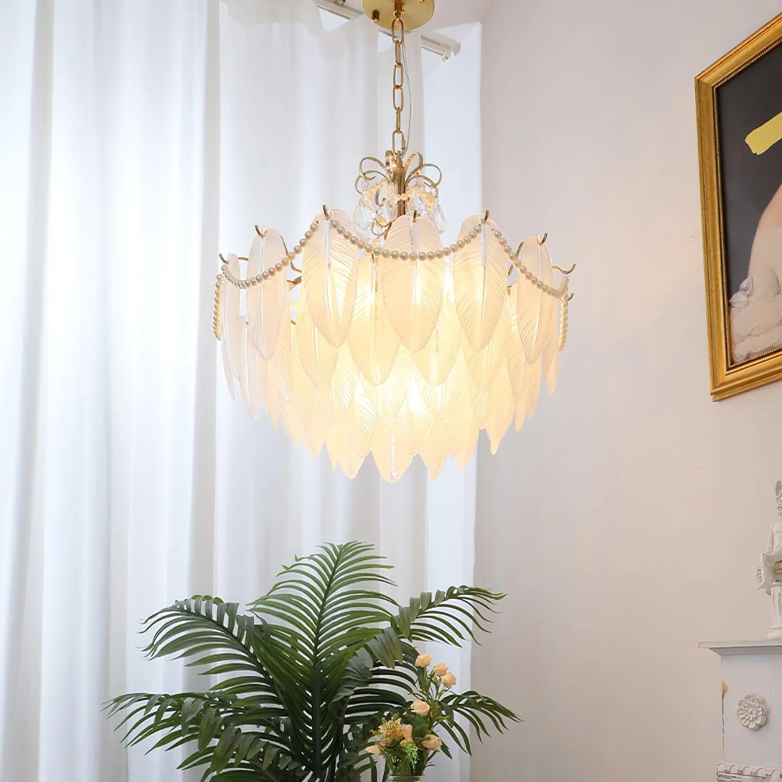 Angel Glass Feather Chandelier