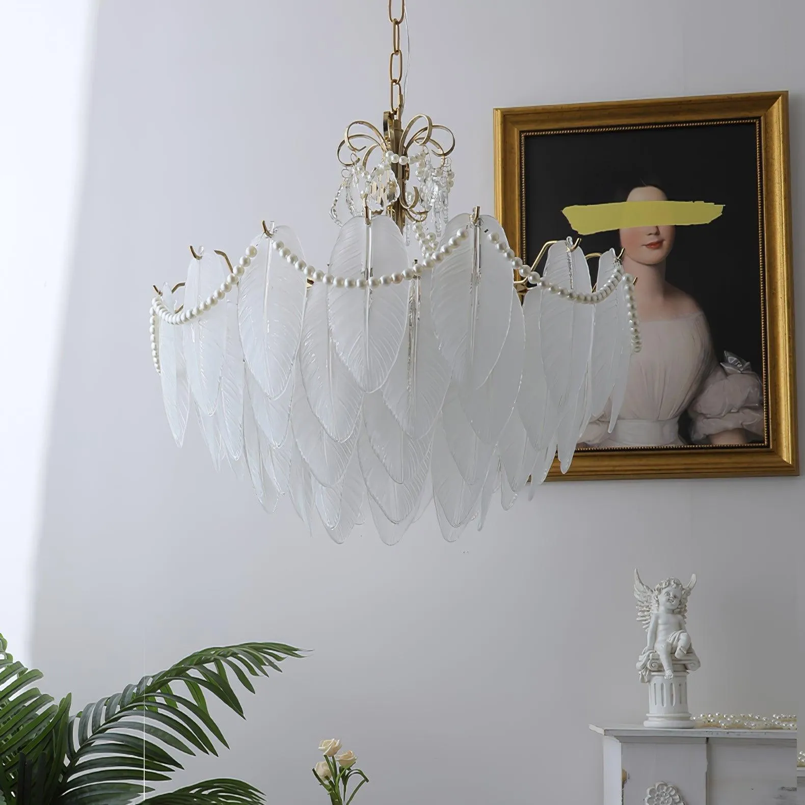 Angel Glass Feather Chandelier