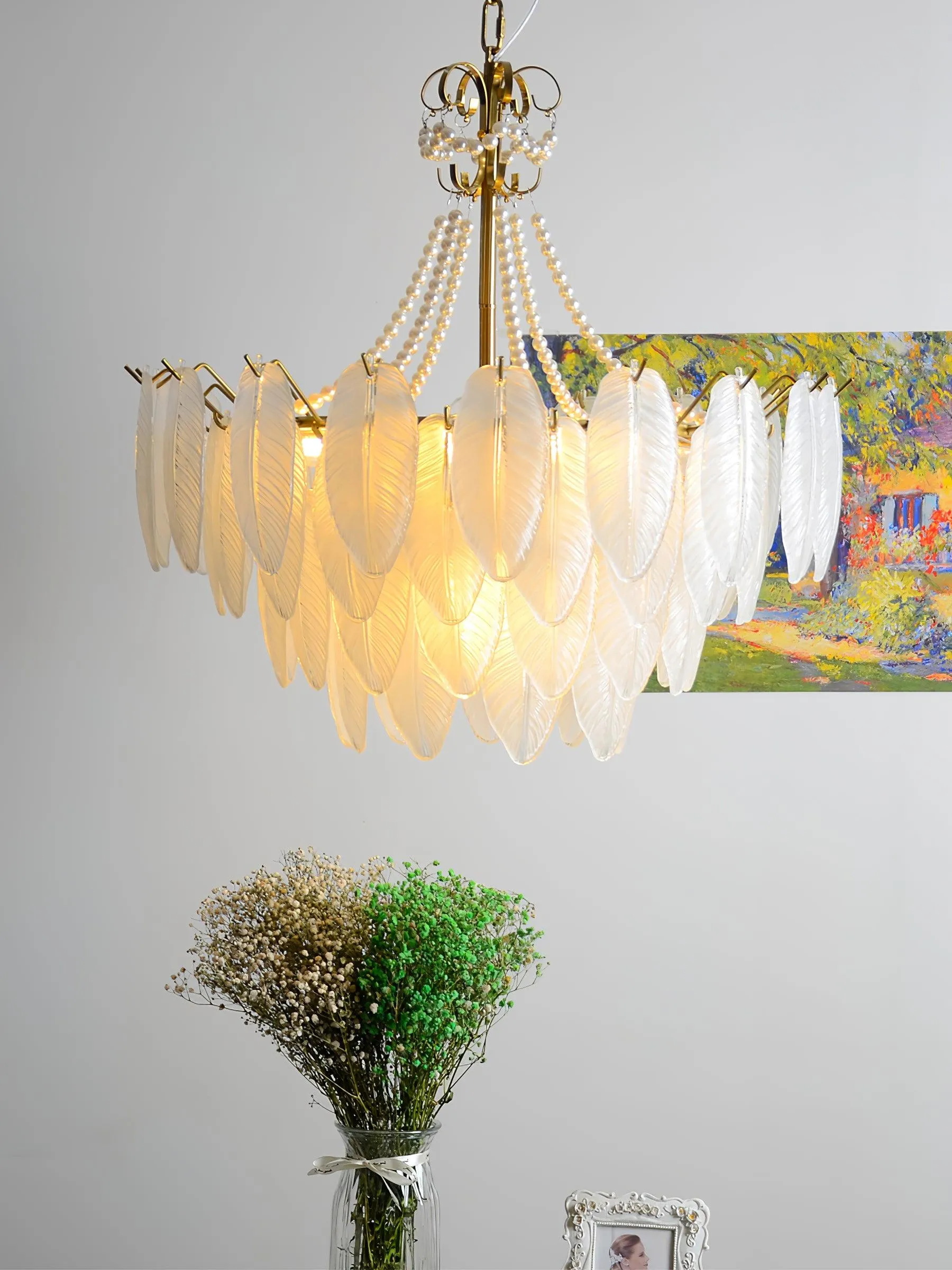 Angel Glass Feather Chandelier