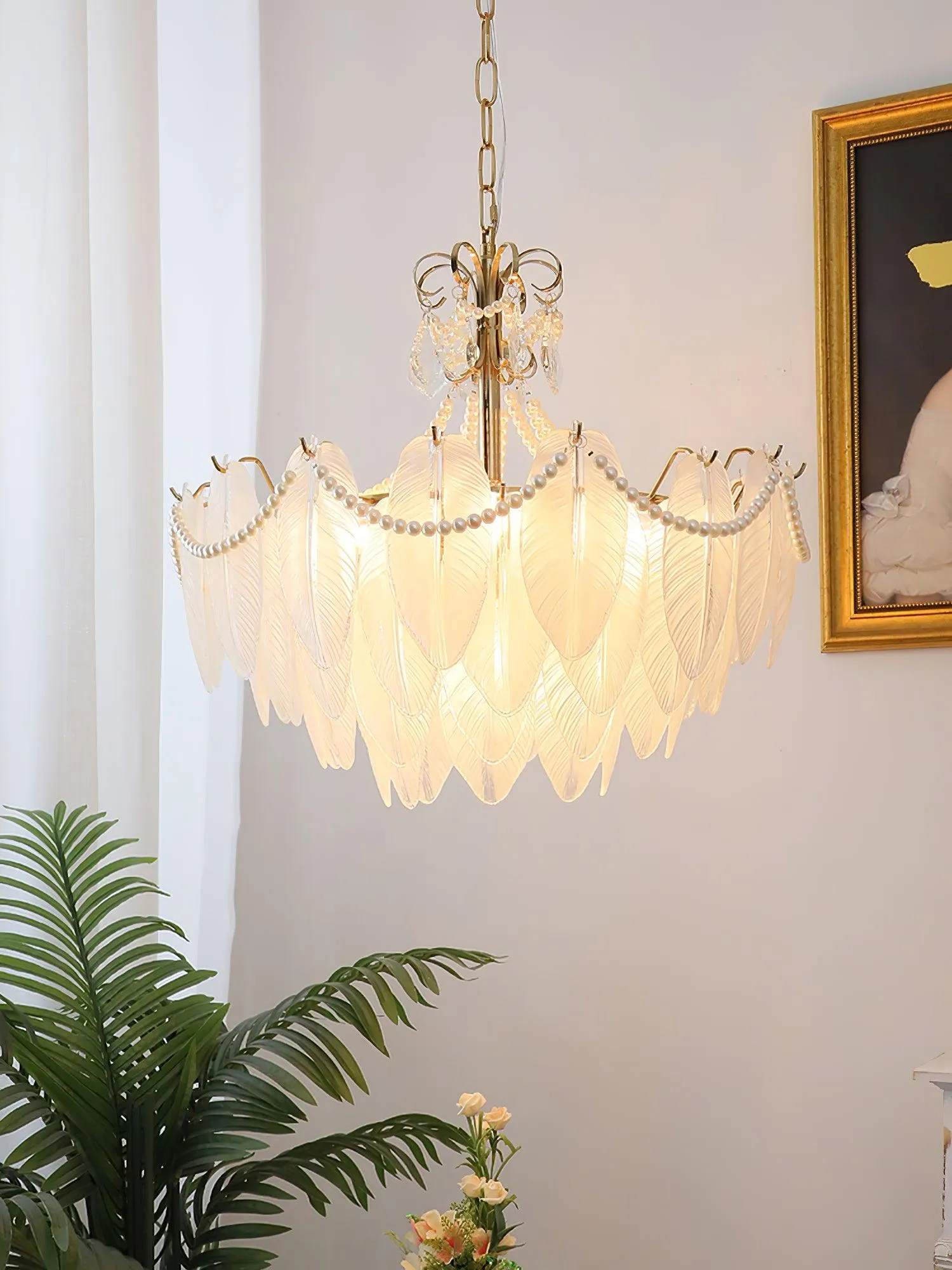 Angel Glass Feather Chandelier