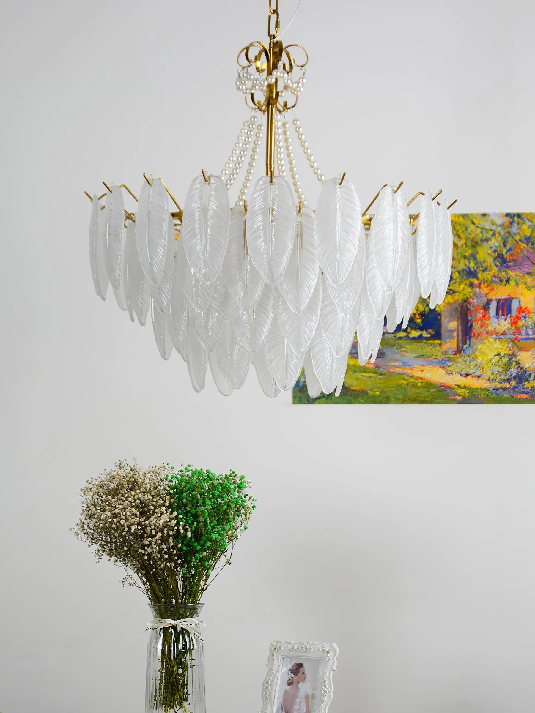 Angel Glass Feather Chandelier