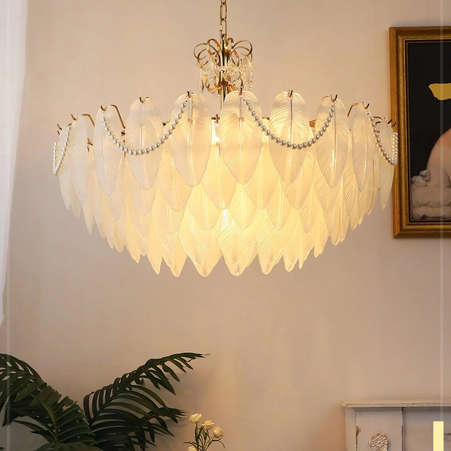 Angel Glass Feather Chandelier