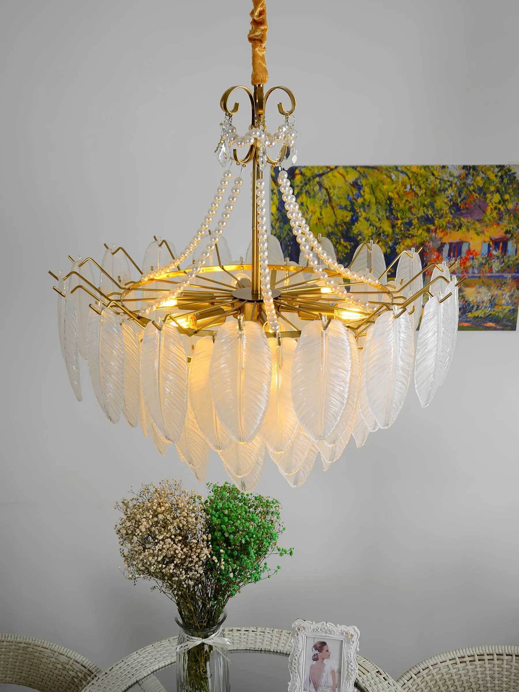 Angel Glass Feather Chandelier