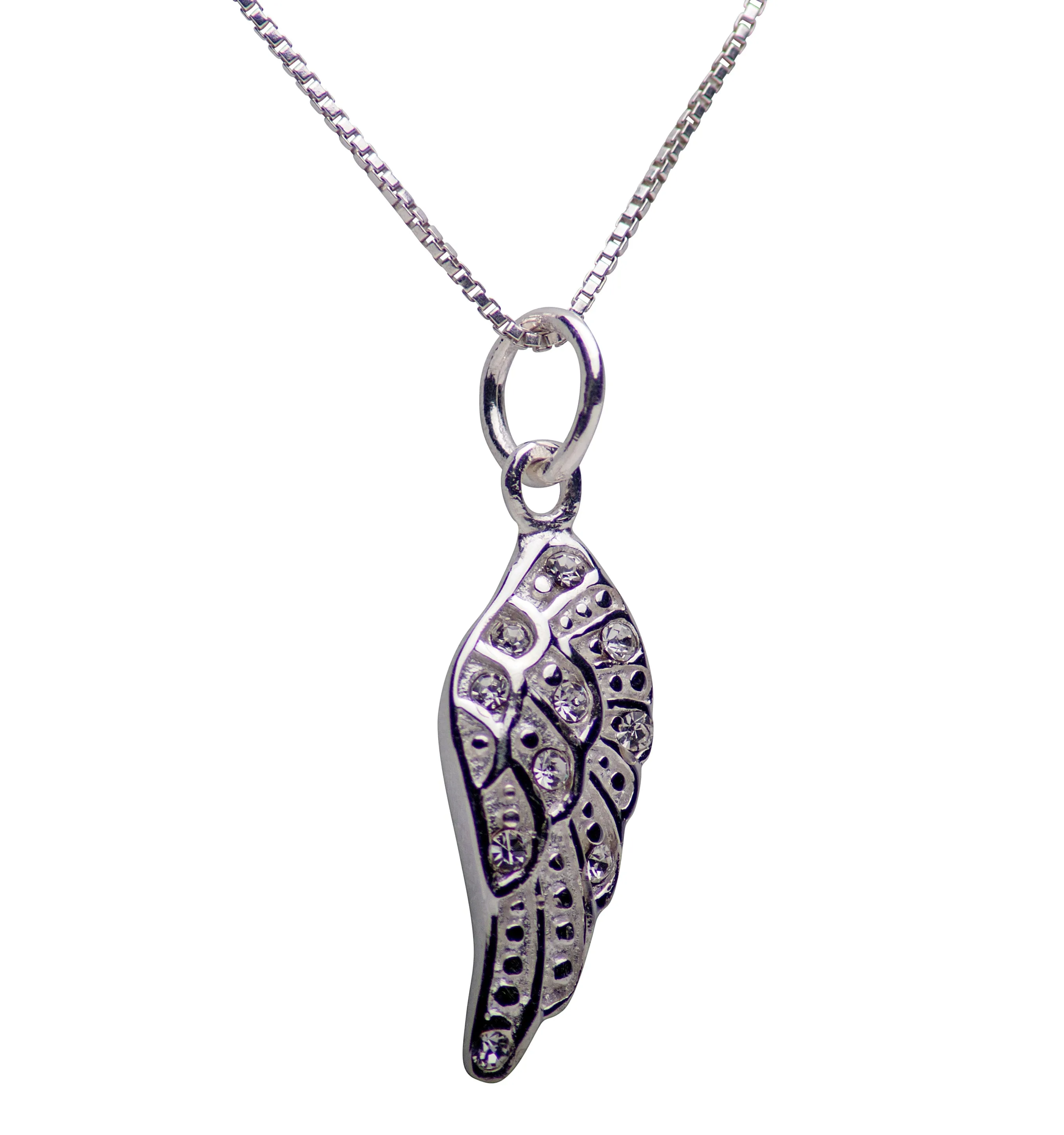 Angel Wing Silver Pendant Necklace