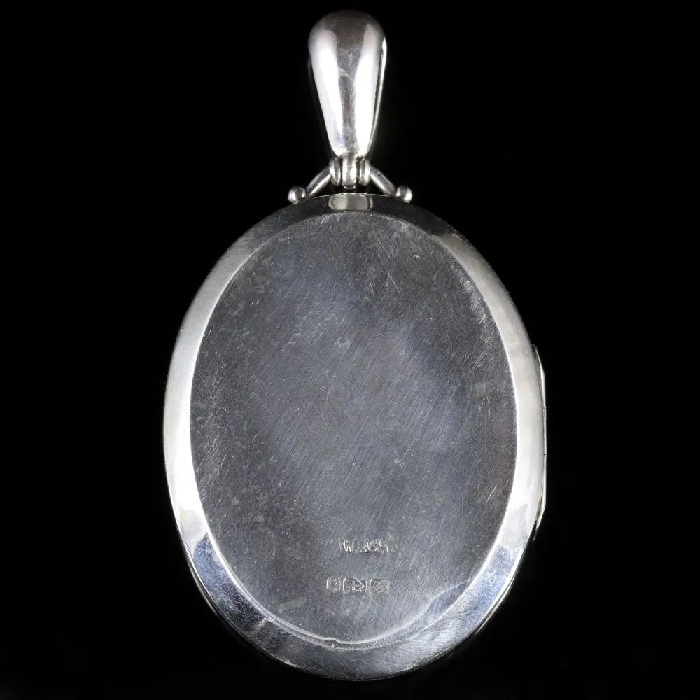 Antique Silver Gold Victorian Locket Dated 1883