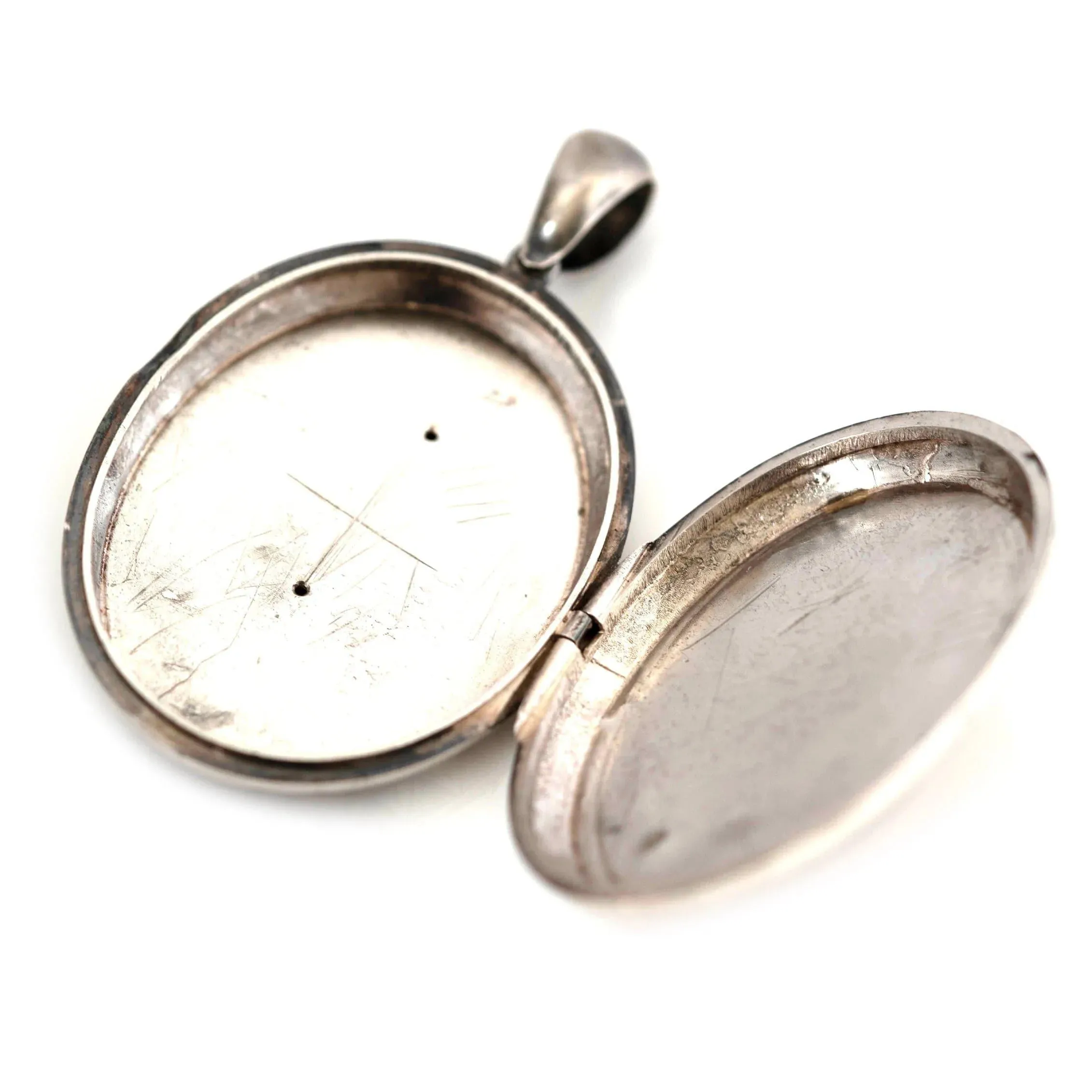 Antique Victorian Large Silver Oval Locket