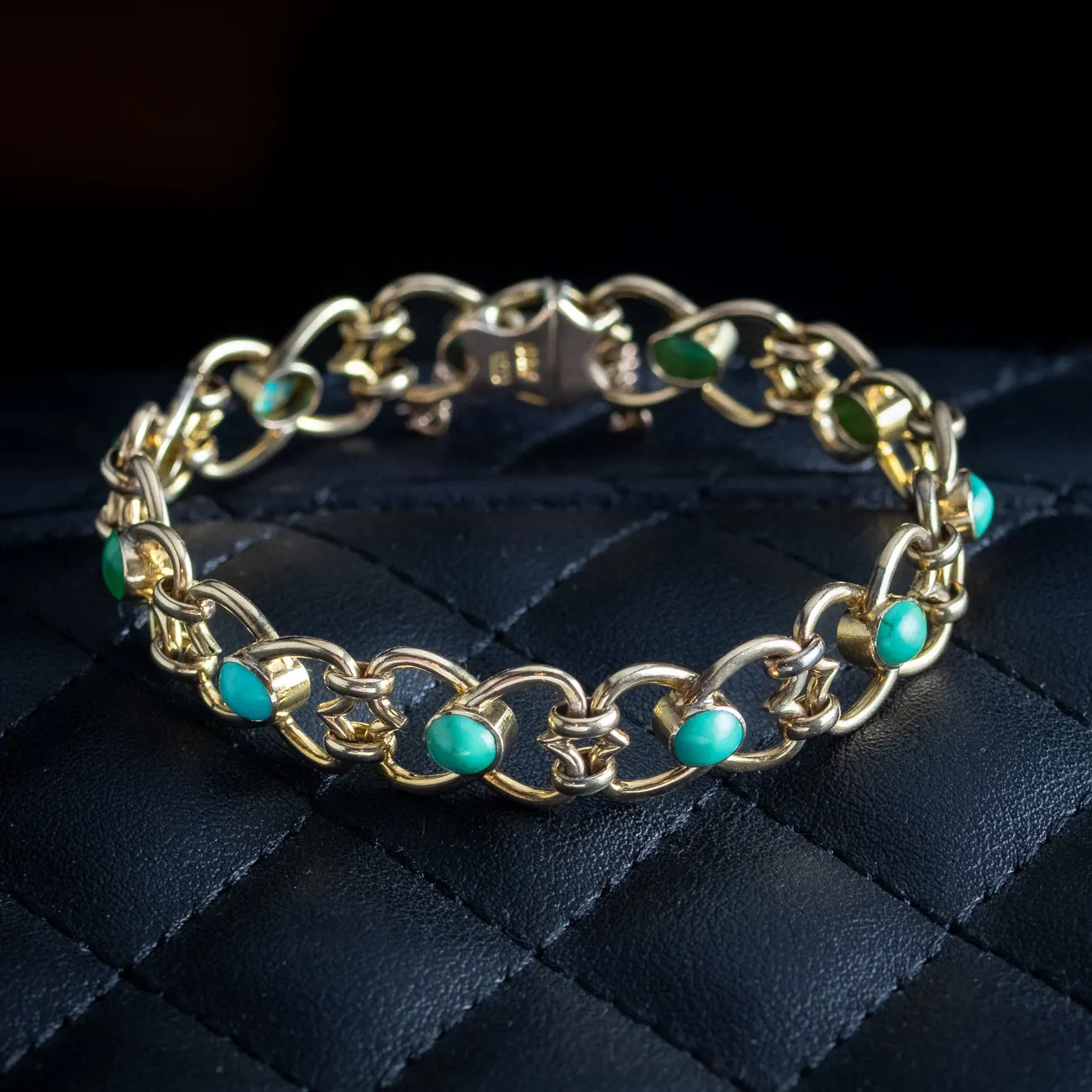 Antique Victorian Turquoise Bracelet 9ct Gold