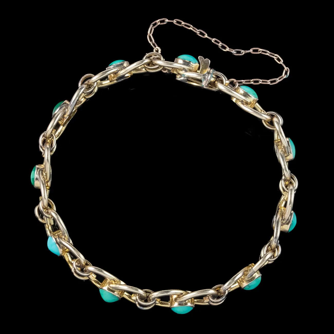 Antique Victorian Turquoise Bracelet 9ct Gold