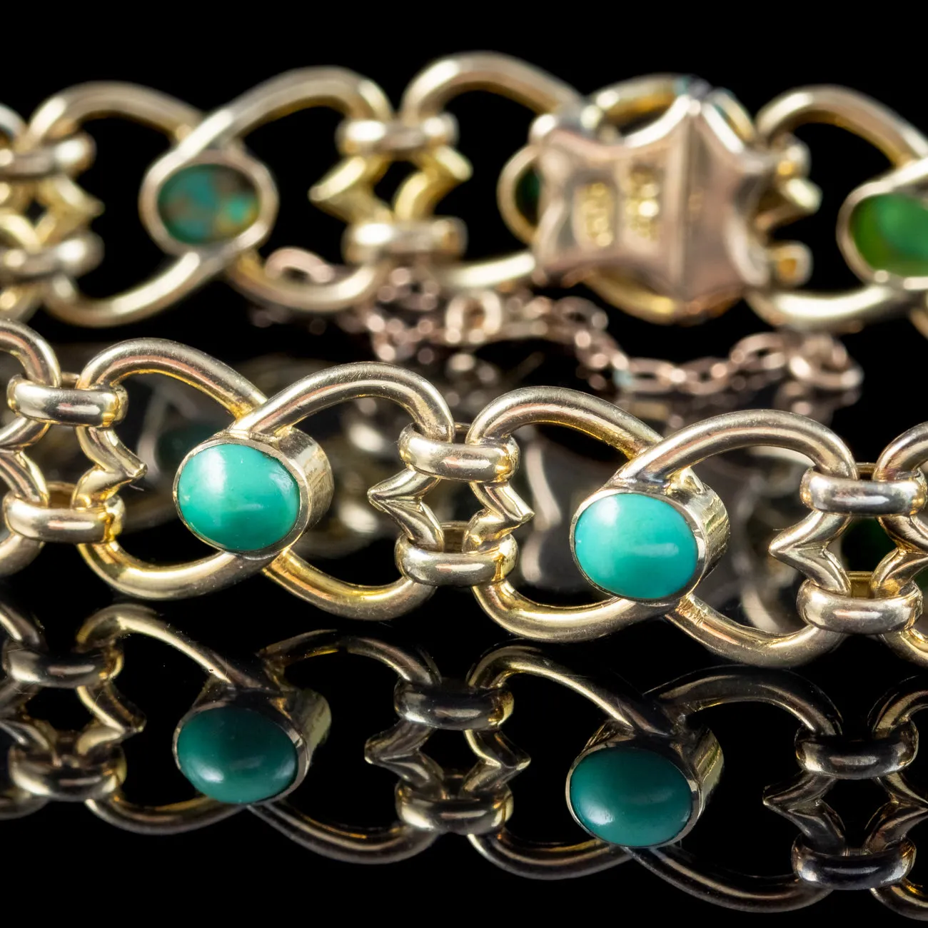 Antique Victorian Turquoise Bracelet 9ct Gold