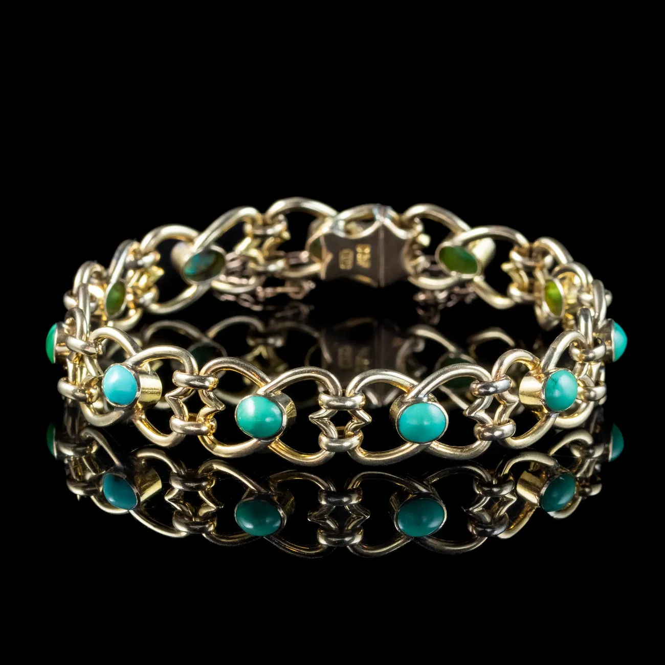 Antique Victorian Turquoise Bracelet 9ct Gold