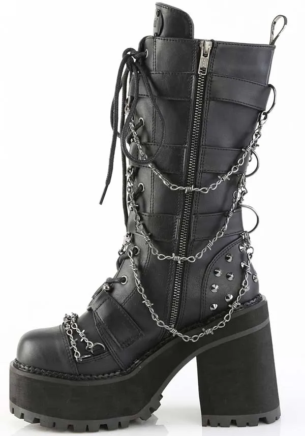 ASSAULT-117 [Black] | PLATFORM BOOTS [PREORDER]