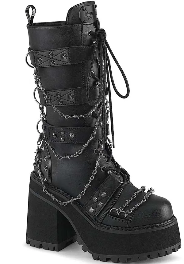 ASSAULT-117 [Black] | PLATFORM BOOTS [PREORDER]