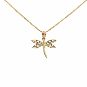 Baikalla 14k Yellow Gold Dragonfly Pendant Necklace