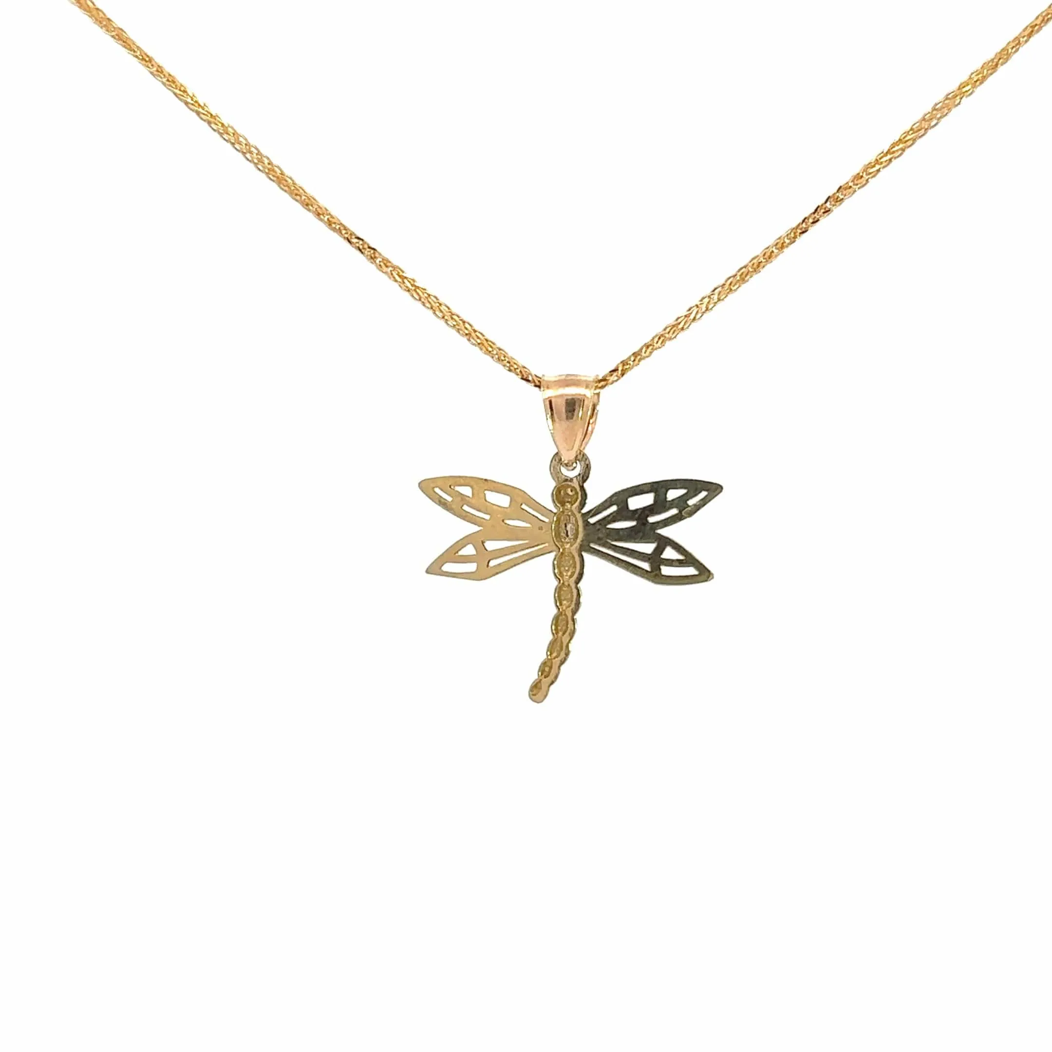 Baikalla 14k Yellow Gold Dragonfly Pendant Necklace