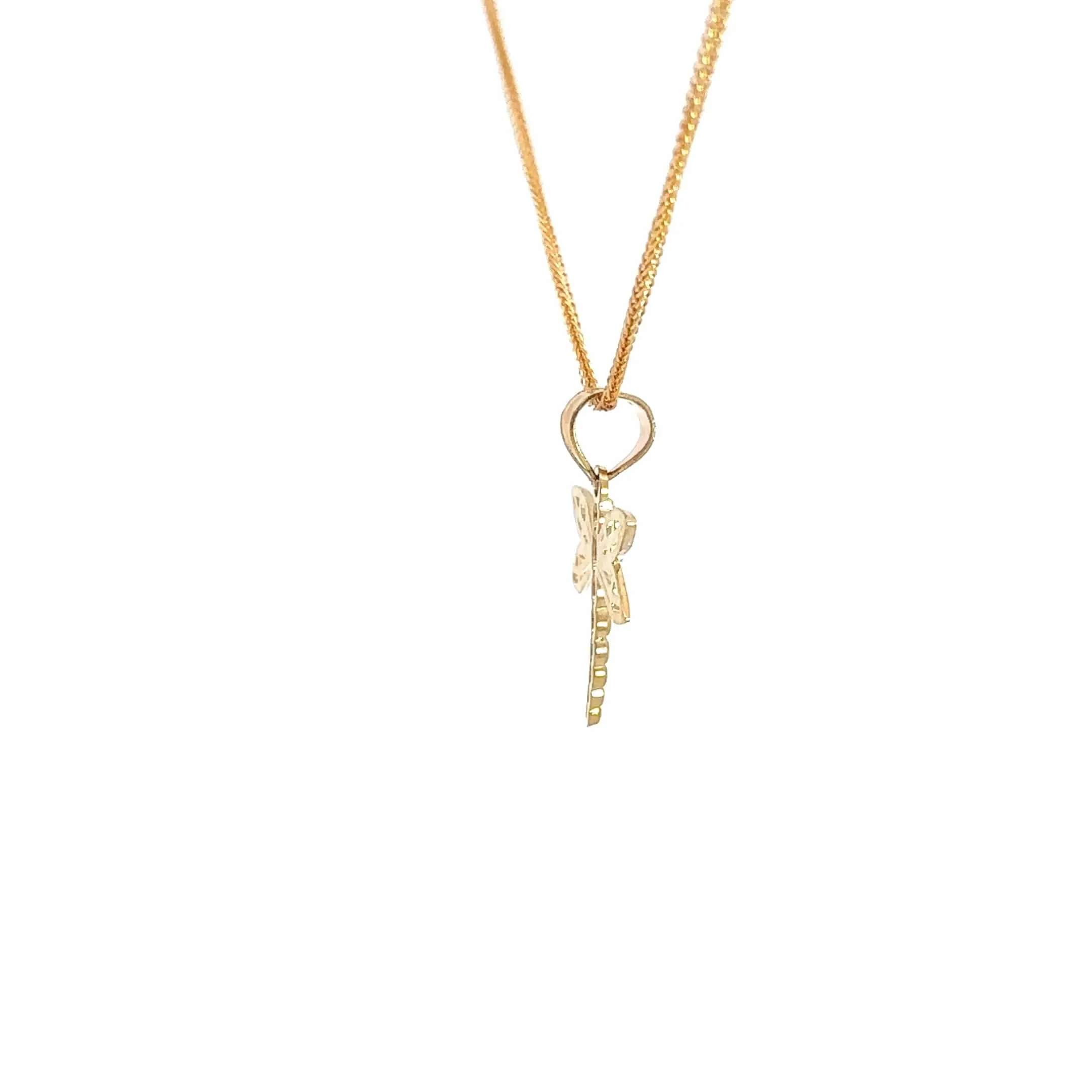 Baikalla 14k Yellow Gold Dragonfly Pendant Necklace