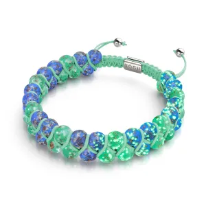 Beautiful Day | Cobalt x Cactus | Double Firefly Glass Bracelet