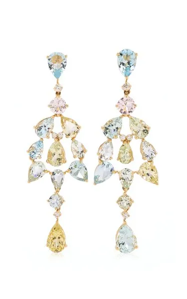 Beryl and Aquamarine Chandelier Earrings