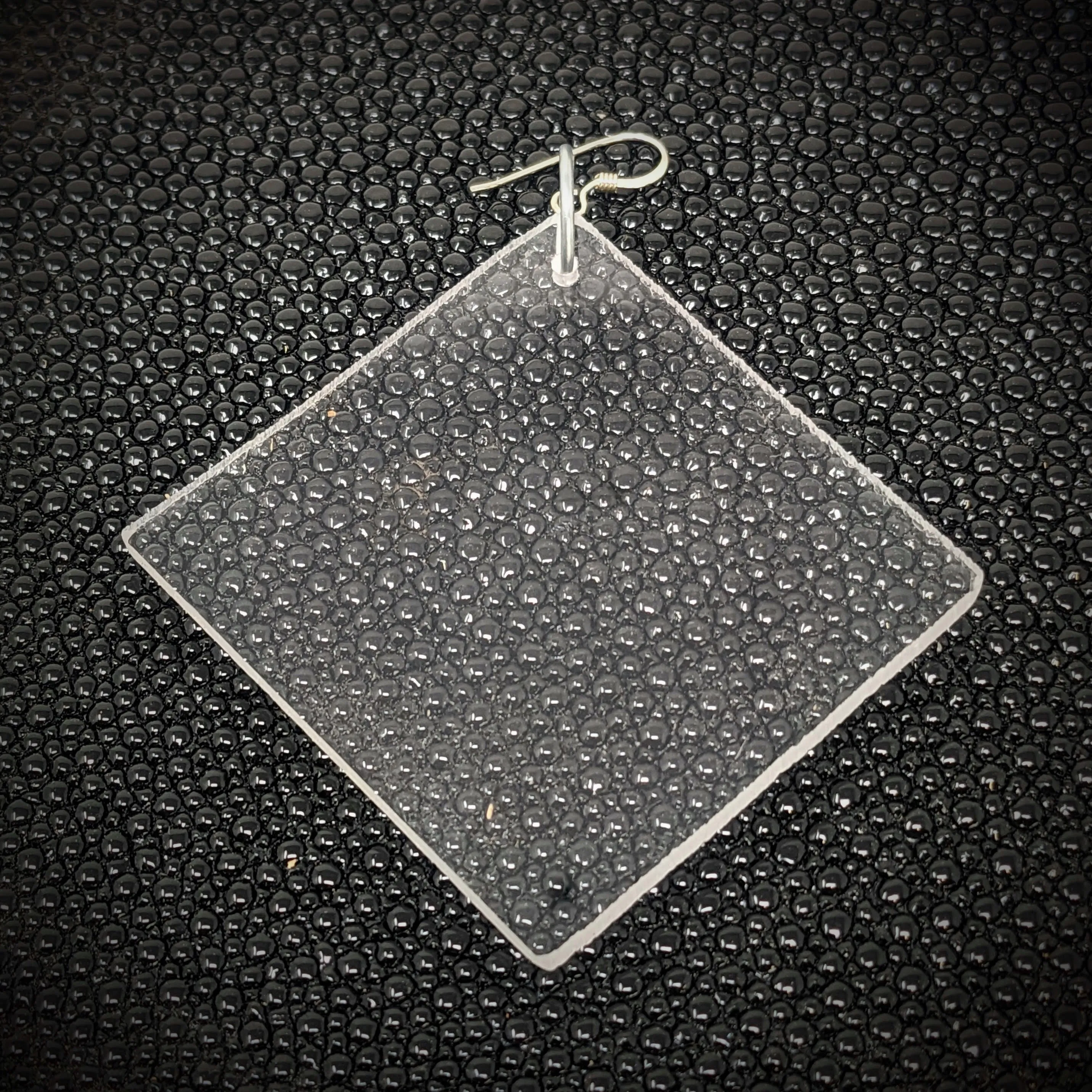 Big Clear Square Dangle Earrings