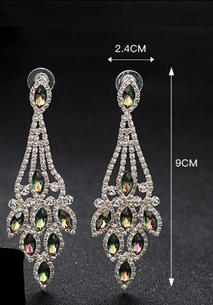 Big Crystal Rhinestone Drop Earrings Fashion Jewelry