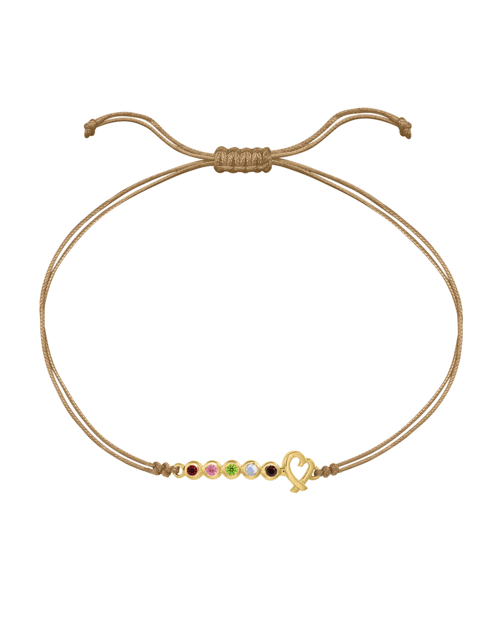 Birthstone Bar Heart Bracelet - 14K Yellow Gold