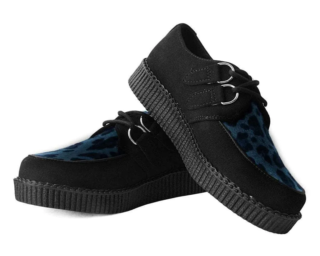 Black & Navy Leopard D-Ring-Creeper