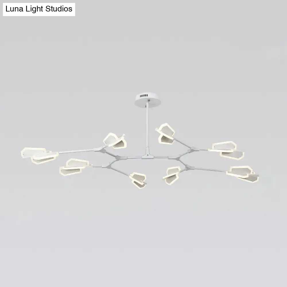 Branch Shaped LED Chandelier Light for Postmodern Metallic Living Room Ceiling Lighting