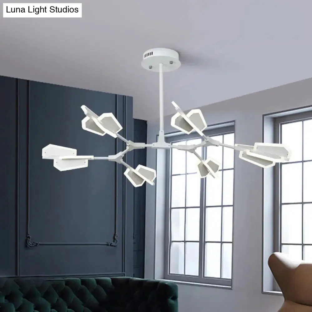 Branch Shaped LED Chandelier Light for Postmodern Metallic Living Room Ceiling Lighting